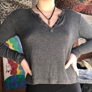 Gray Long Sleeved Top